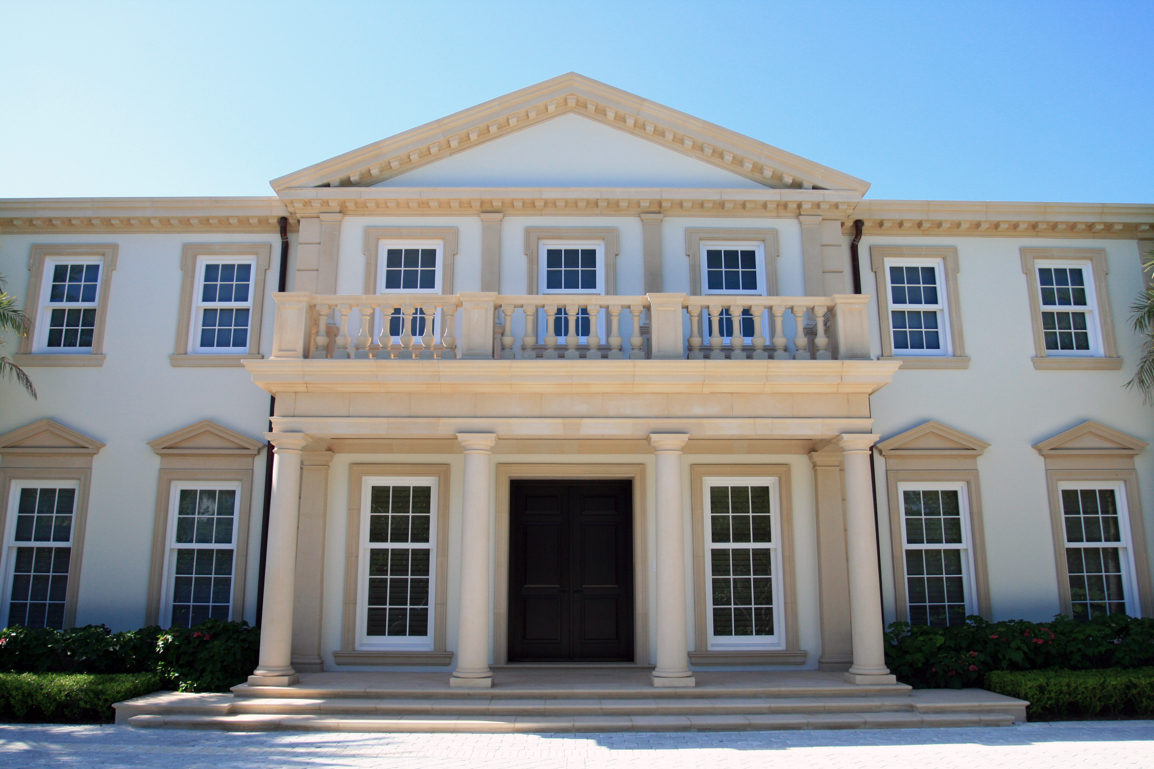 Cast stone architectural detail on luxury estate